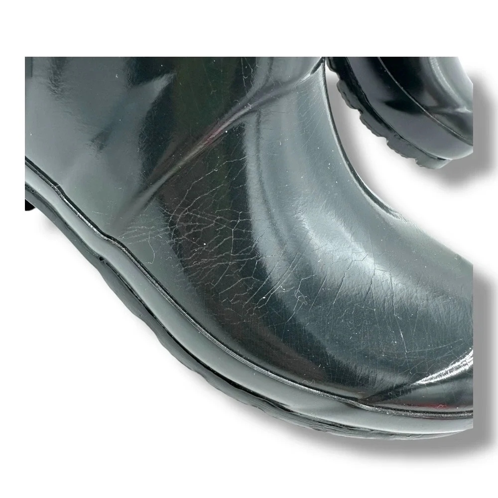 Hunter Kids Original Short Gloss‎ Rain Boots Black Size US 5 FS1000RGL